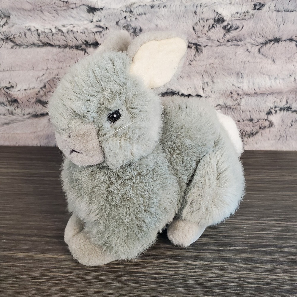 Vintage Chosun Fluffy Gray Bunny Rabbit Cottontail Plush Stuffed Easter Animal